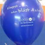 Ballon-Werbung für das aufblasbare Messestandsystem WindScape