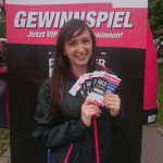 Unsere Promoterin Jasmina am Stand von Donau3FM