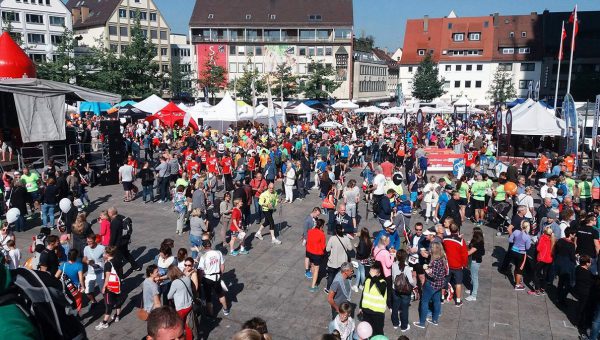 Der Ulmer Münsterplatz beim Einstein Marathon 2016