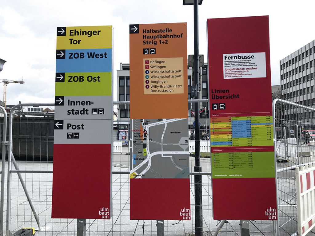 ulm baut um - Hinweisschilder